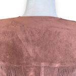 BCBG Max Azria Reiss Vegan Suede Leather Jacket Fringe Accents Toffee Brown Tan Photo 5