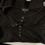 Wet Seal Women's Top Size Large Black Pullover Henley Whimsigoth Sweater Shirt Photo 2