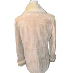 Liz Claiborne new beige suede coat with zip up front and faux fur trim! Photo 5