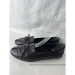Balenciaga Women’s Black Leather Slip-On Flats Loafers Ballet Shoes Size 38 Photo 4
