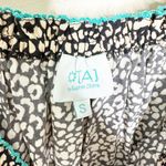 Taj By Sabrina Womens Mini Dress Off The Shoulder Animal Print Black White Small Photo 4