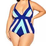 City Chic  One Piece Colorblock Swimsuit Size XL NEW Photo 0