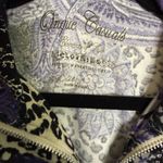 Womens Small Purple Mixed Media‎ Animal Print Full Zip Jacket Blouse Top Boho Photo 3