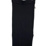 House of Harlow  Knit Midi Skirt With Leg Slits In Black Photo 1
