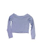 Wild Fable Women's Light Blue Long Sleeve Crop V Neck Top Size M Photo 3