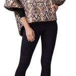 Think Royln Python Snakeskin Quilted Poncho Lightweight Hooded Oversized Fit szS Photo 1