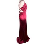 Windsor  Satin Lace Up Strappy Dress Medium Wine Red Photo 9
