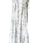 T. ZOVICH Maxi Dress Gray Tie Dye Silver Sleeveless Swing V Photo 1