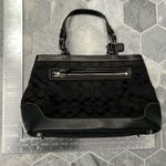 Coach  Classic Signature Black Canvas Handbag EUC Photo 10