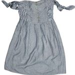 American Eagle  Off Shoulder Pinstripe Mini Dress Small Photo 0