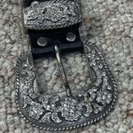 Leatherock Western Belt Rhinestone Buckle Studded Black Silver 41"(total length) Photo 1