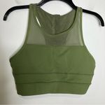 Zyia active all star bra zip up back mesh olive green women’s size large Photo 2
