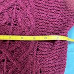 Free People Burgundy Cross My Heart Cable Knit Sweater Raw Edges Size EUC Photo 3