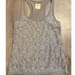 Hollister  Womens Tank Top Gray Grey Lace Medium Coquette Y2k Fairy Photo 0