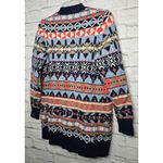 L.L.Bean  women's cotton fair isle western Aztec print knit cardigan MP. Photo 4