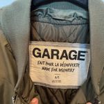 Garage ‎ Olive Green Bomber Jacket Quilted Lining Street Style  Lightweight P/S Photo 2