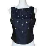 Vintage NWT 90s Y2K Navy Blue A Line Prom Dress Sequin Daisies. XS/S. Whimisgoth Photo 10