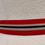 Vintage Snaffel Belt Red Blue Stripe Gold buckle Photo 5