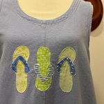 MEK USA Made Blue Cotton Patchwork Sandals Summer Chore Tank Dress Large Photo 2