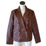 Marc New York NWT  FAUX LEATHER BLAZER WITH GOLD BUTTON IN COLOR CHOCOLAT… Photo 1