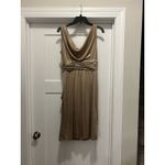 Midnight Velvet Size 12 Gold Shimmer Cocktail Parry Dress Modest Holiday NYE Photo 6