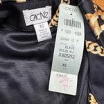 Cache  Black Chain Print Collar Long Sleeve Midi Dress XS vintage VTG Photo 3