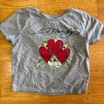 Ed Hardy  Love Heart Streetwear Preppy Goth Logo  Cropped T-shirt L Photo 0