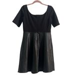 Bailey44 Anthropologie Parlour Ponte Dress by Bailey 44 $168 Skater Faux Leather Size MP Photo 4