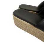 Vince  Black Leather Slide Sandals Jute Platform Classic Comfy Size 6.5 Women's Photo 6