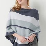 Barefoot Dreams  Cozychic Ultra Lite Blue Stripe Ocean Poncho Beach One Size Photo 0