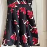 Santa Maria Black and Red Floral Midi Dress. Size L Size L Photo 3