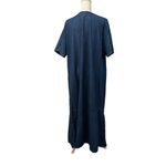 Vintage Donna Denim Maxi Dress Tulip Floral Embroidered Rhinestones Cottage Core Blue Size undefined Photo 3