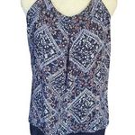 Maurice's  blue floral halter style top ties in back women's size medium Photo 0