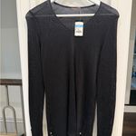 J. McLaughlin Anne Long Sleeve V-Neck Tunic Black Cover Up NWT $188 MSRP Photo 1