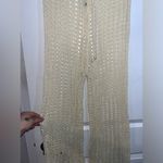 Odiva NWT Crochet Pullover Swimwear Cover Up Pants Size Large in Crème Color Photo 5