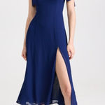 Reformation NWT Twilight in Danube Blue Side Slit Georgette Midi Tank Dress 16 Photo 0