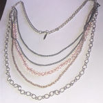 Aeropostale Aero Mixed Silver Tone Gunmetal Beaded Boho Multi Strand Necklace Photo 2