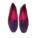 HADLEIGHS Boucle Multicolor Knit Smoking Loafers Flats Size 39 Red Photo 3