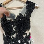 NEW NWT Azzure Couture FM511 black ivory embellished beaded mermaid prom dress Size 2 Photo 4