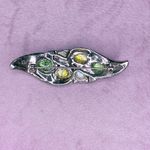 469. Modern Enamel Green Leaf Brooch Photo 1