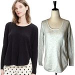 Madewell  Gray Scoop Neck Long Sleeve Knit High Low Sweater Top Size XXS Photo 1