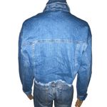 Labijou Rhinestone Fringe Cropped Denim Jacket Photo 2