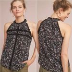 Maeve Anthropologie Lace Ruffle Trim Floral Sleeveless Halter Neck Top Size XL Photo 1