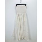 J.Crew Strapless Mixy Dress Smocked A Line Minimalist Ramie Natural XXS NWT Photo 10