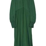 ZARA NWT  Elegant Satin Long Sleeve Mock Neck Midi Dress Size Small $80 Photo 0