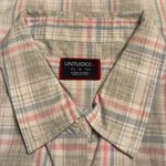 UNTUCKit Women’s Chasseles Button Down Long Sleeve Blue pinstripe Shirt Sz 4 NWT Gray Photo 4