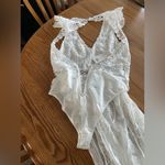 OverMal Women’s Open Back V Neck Sleeveless Maxi Beach Lace Dress Size M. White Size M Photo 11