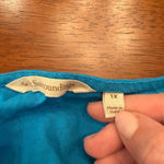 Soft Surroundings  Andrea Linen Blend Pullover Short Sleeve Blouse‎ Blue Size 1X Photo 4