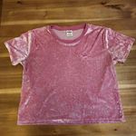 PINK - Victoria's Secret  large Pink Velour cropped short sleeve t-shirt Photo 0