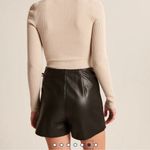 Abercrombie & Fitch  Black Faux Leather Mini Skort Skirt Size XXS Photo 1